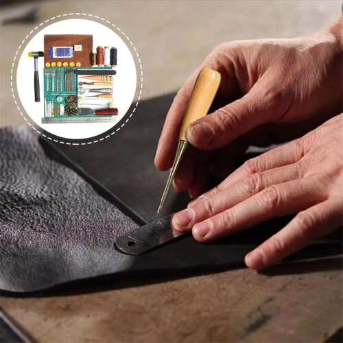 Leather Working Tools Manual Crafting Tool Leatherworking Set Versatil 2