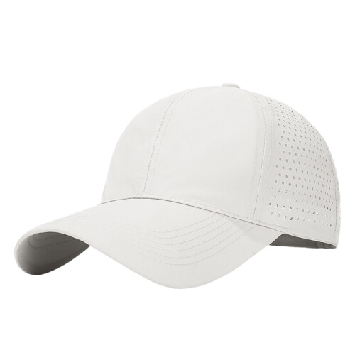 Fashion Baseball Hat Sport Cap Adjustable Back Closure-White