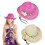 Kids Adjustable Straw Sun Hat Windproof Beach Head-Pink 3