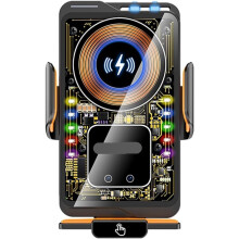 Supporto magnetico per auto da 66 W con ricarica rapida wireless da 15 W - Controllo touch a induzione a infrarossi