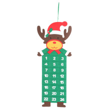 Festlig adventskalender, gjenbrukbar dekorativ kalender for nedtelling til jul, laget av førsteklasses filtmateriale for hjemmedekorasjon