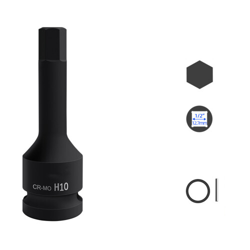 22mm Hex Impact Bit Socket 1/2Inch Impact Drive for DIY and-H10
