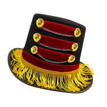 Tasseled Jazz Cabaret Hat Lightweight Cotton Blend-Rhinestone