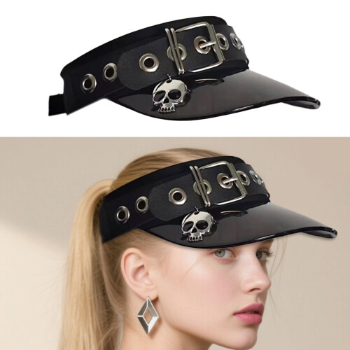 Modern Skull Baseball Hat Adjustable Closure Quick Dry-Red 2