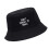 Cotton Summer Hat With Stylish Embroidery Easy Packable-Black 1