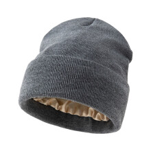 Winter Knit Beanies For Big Head Stretchy Satins -Hemp Grey