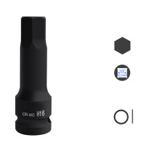 High Strength 22mm Hex Impact Bit Socket for Heavy Duty Use-H16