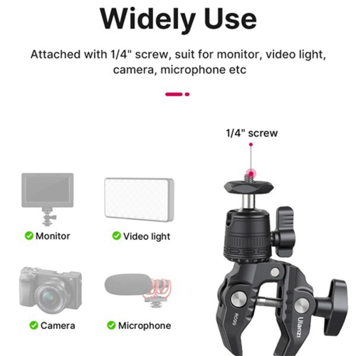 R099 Super Clamp Camera Mount with 360 Adjustable Mini Ball Head, Ma 2
