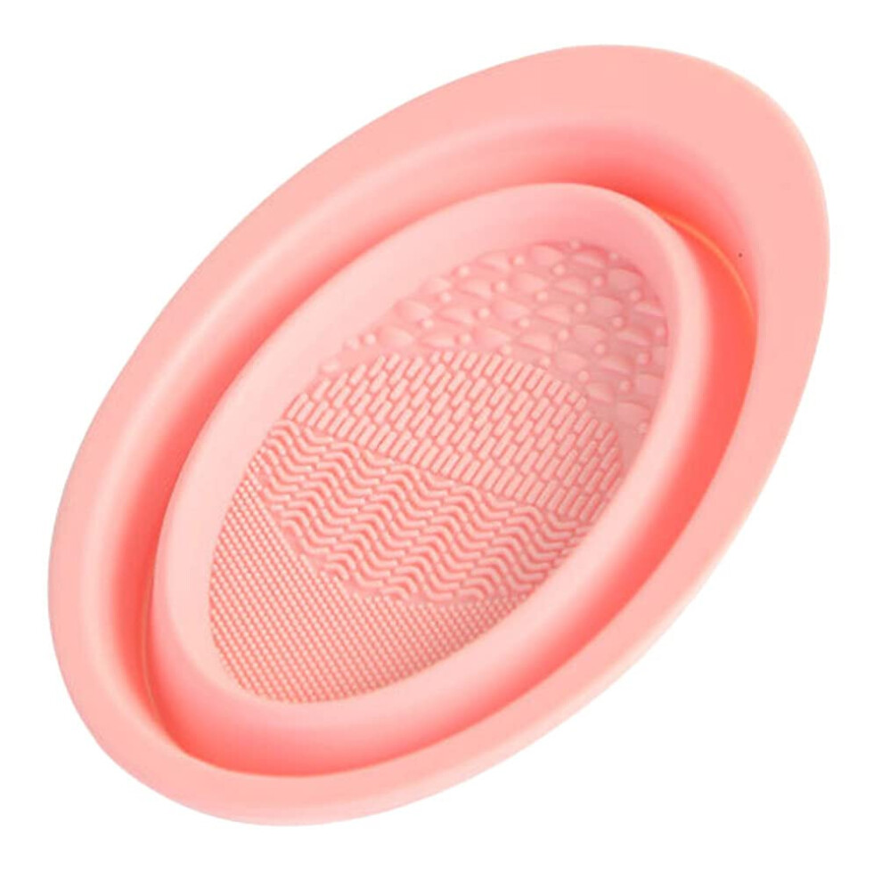Makeup Brush Cleaner Bowl Silicone Foldable Scrubber for Easy Cleaning and Travel Use