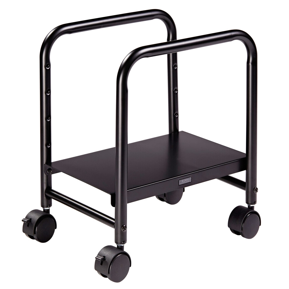 Computer Tower Stand Height Adjustable Mobile Cpu Stand Steel With Locking Caster Wheels Black 9001264713997