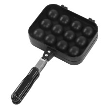 Takoyaki Maker Double Sided 12 Holes Non Stick Aluminum Alloy Pan with Ergonomic Handle