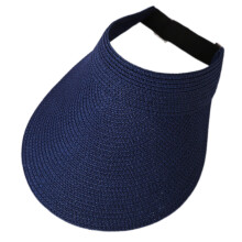 Straw Sun Hat Sun Guard Technology Slim Face Effect-Navy blue