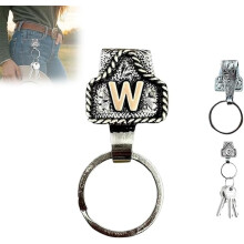 Multiuse Key Holder Letter Design Keychain Metal KeyRing-W