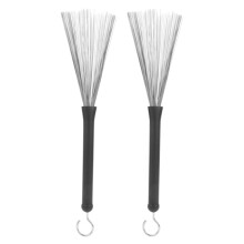 Drum Brushes Jazz Drum Sticks, 2Pcs Retractable Stainless Steel Wire with Rubber Handle