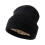 Fashionable Oversized Satins Knit Cap Warm Breathable-Black 1