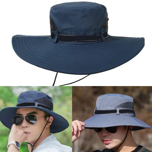 Constant Packable Sun Hat Broad Brimmed Security Thin-Navy blue 1