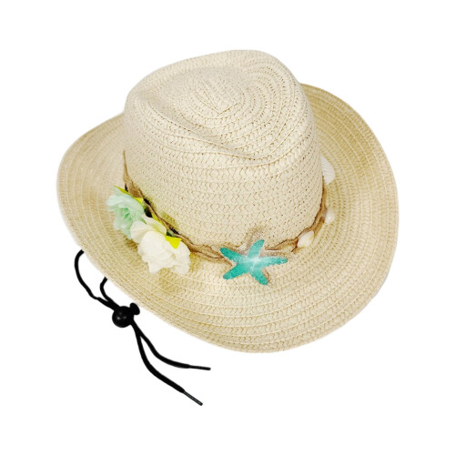 Classical Kids Woven Straw Sun Hat Summer Outdoor Activity-BY