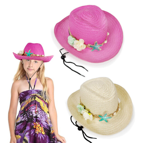 Classical Kids Woven Straw Sun Hat Summer Outdoor Activity-BY 2