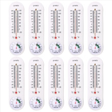Indoor Thermometer Hygrometer Pointer Wall Vertical Red Water Long Whi