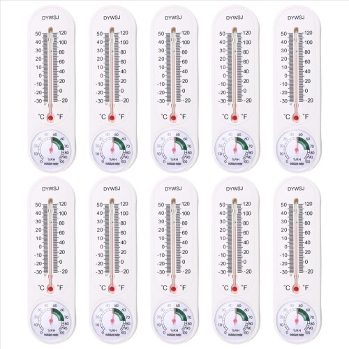 Indoor Thermometer Hygrometer Pointer Wall Vertical Red Water Long Whi