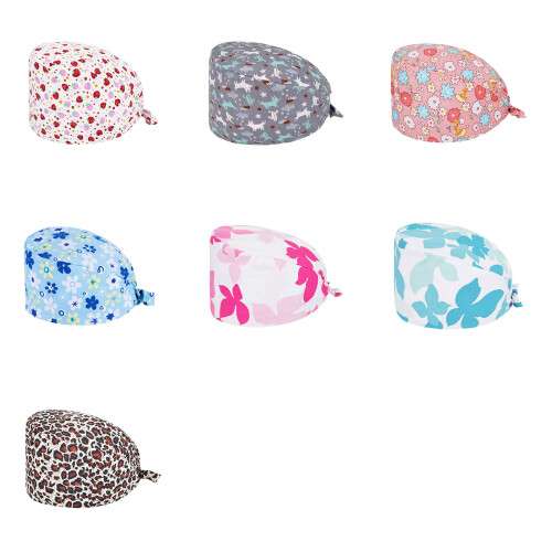 Vibrant Pattern Surgical Cap Secure Fit Elastic Band Clinics-A17 1
