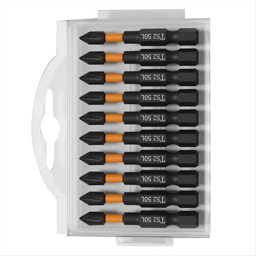 10PCS 50mm PH2 Magnetic Bit Set Impact Batch Head Hardness Screwdriver 2