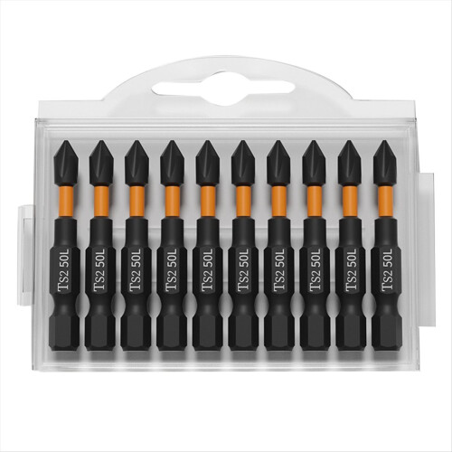 10PCS 50mm PH2 Magnetic Bit Set Impact Batch Head Hardness Screwdriver 1