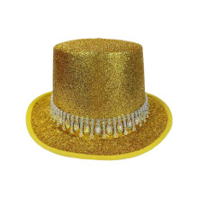 Fashion Ceremony Fedoras Hat Jazzy Hat Adult Stage-Gold
