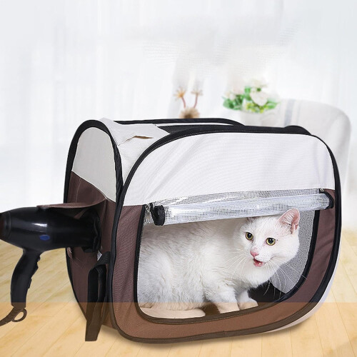 Cat Drying Box, Pet Grooming Crate, Foldable Fabric, Portable Cage, Lightweight 1