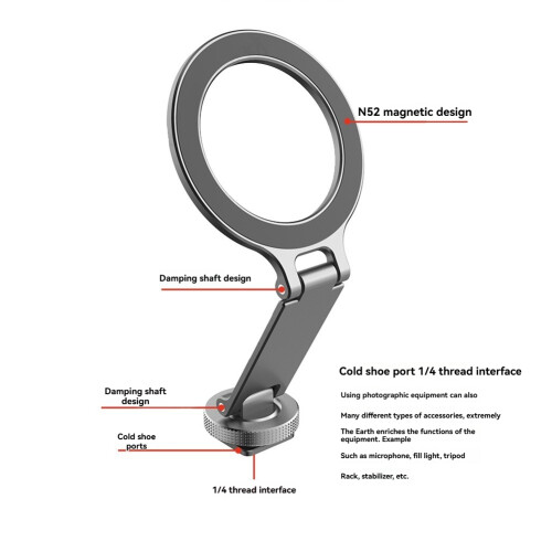 Magnetic Phone Mount for Folding Cold Shoe Holder Horizontal Vertical 2