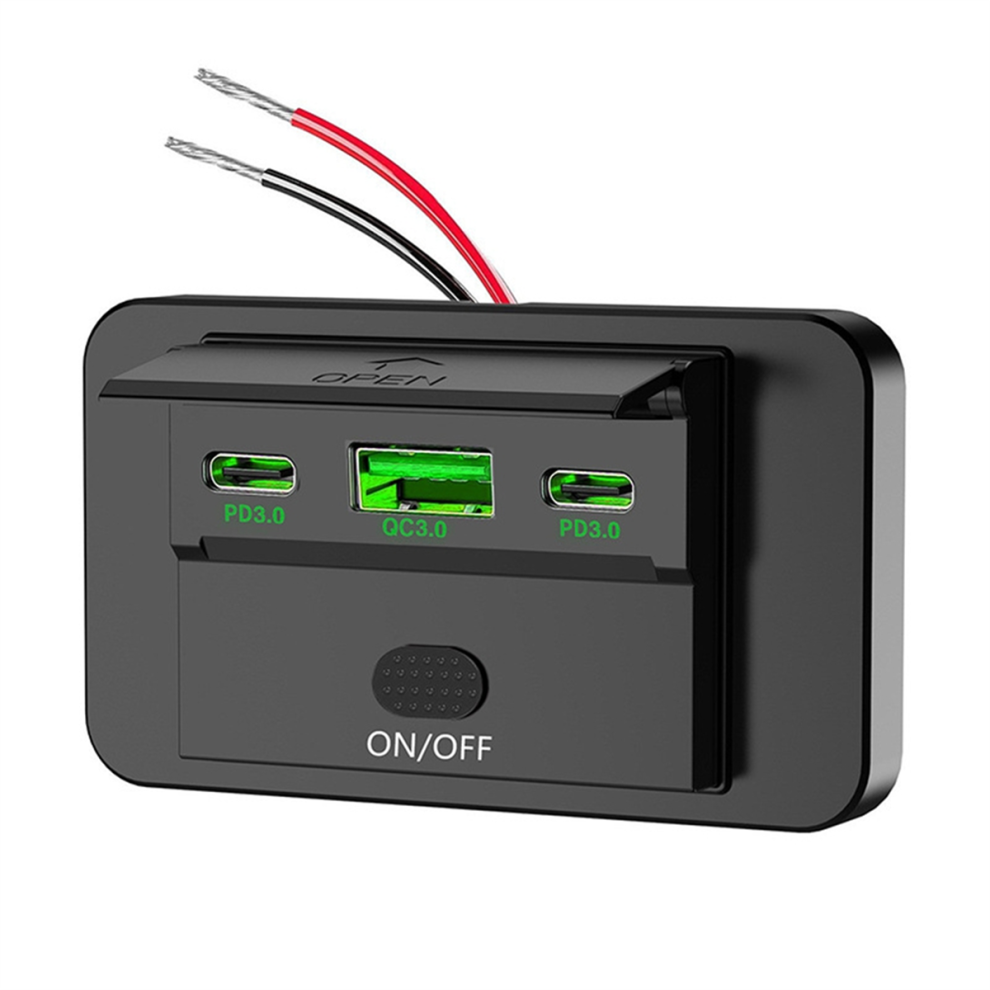 New 12-24V Pd Type-C Usb Ports Qc3.0 And Pd3.0 With Switch Fast Chargi 4852735142502