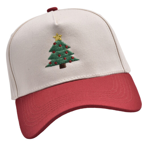Seasonal Christmas Tree Baseball Hat Adjustable Size Hat-Red