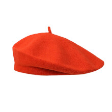 Vintage Beret Caps For Cold Weather Stretchy-Orange and red