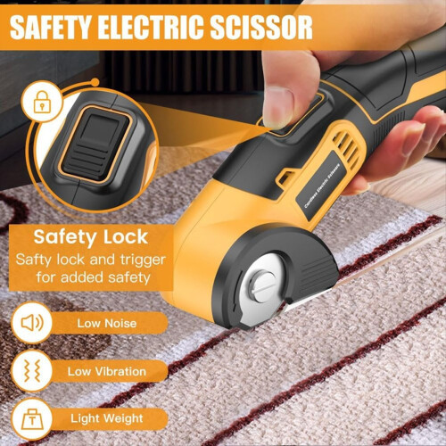 Cordless Electric Scissors, 4V Rechargeable Cardboard Cutter with Safe 2