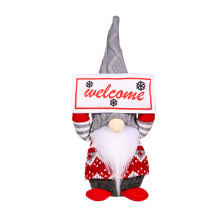 Nordiska folklorefigurer, plyschgåvor med julklapp, lyckorepresentation med LED-skylt, handgjord filttomte för jul, heminredning, mjukt material