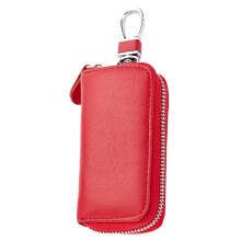 Kompaktný organizér na kľúče, materiál z pravej kože dodáva nádych elegancie, hladký zips pre jednoduchý prístup (kožený držiak na