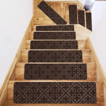 76x20cm Non Slip Self Adhesive Carpet Stair Treads for Wooden Steps, Washable 3PCS Set