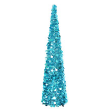 PopUp Christmas Tree with Lights & Ornaments, Easy Assembly Pencil Tree for Indoor Areas, 5FT Skinny Christmas Decor for Christmas Party