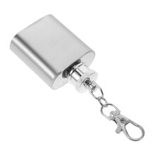1Oz Stainless Steel Pocket Flask Keychain for Outdoor Travel and Everyday Carry