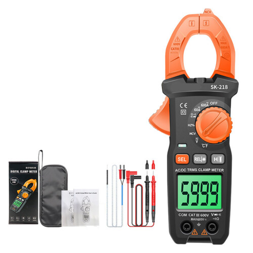 1 Set SK-218 600A Current Clamp Meter with Build In LED Light