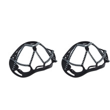 IJs- en sneeuwgrips voor winterwandeluitrusting, antislip schoenstijgijzers met hoogwaardige siliconen stalen noppen, tractieplaatjes die robuuste