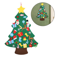 Interaktiv juledekorasjon for hjemmeklasserommet, juletre med avtakbare pynt, lærerikt og morsomt for småbarn (høyde 95 cm)