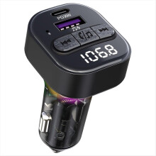 Bluetooth 5.3 FM Transmitter for Car with Type-C PD Charger Support MP