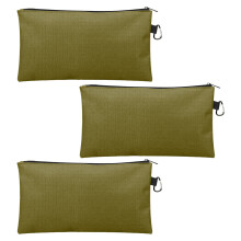 3Pcs Tool Pouch Zipper Bag Small Tool Bag with Carabiner-Khaki