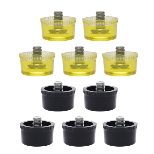 Rubber & Plastic Hammer Head Replacement Yellow Black Tip-35mm