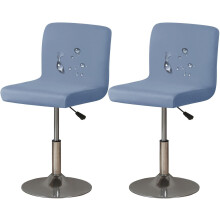 bar stool covers, stretch bar stool chair covers with backrests, swivel chair protective covers for dining room, kitchen (blue, 6 pieces)