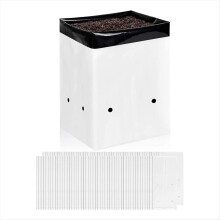 50 Pack 5 Gallon Grow Bags Black and White Containers for Plants, Seed