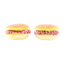 Jouet à mâcher pour chien, hamburger en vinyle avec couineur, pour des heures de jeu interactives. Matériaux non toxiques pour une sécurité