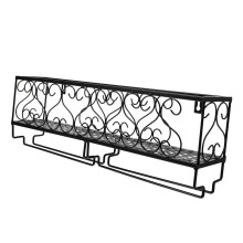 Wall Mounted Wine Rack with Glass Holder Iron Construction for Home Bar Bottle Storage Organizer Black