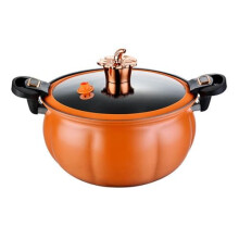 8L Pumpkin Shaped Pressure Cooker with Glass Lid, NonStick MultiFunction Pot for All Stoves